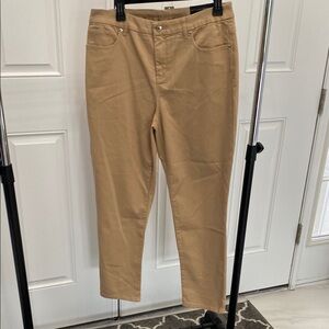 Chico's So Slimming Girlfriend Ankle Pants - Tan